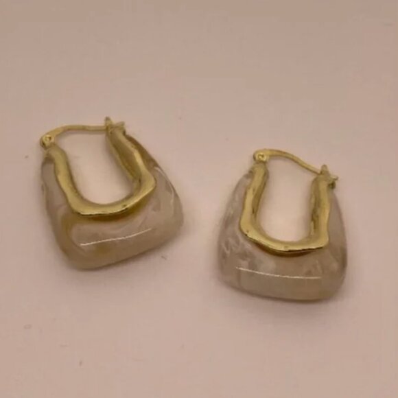 ⭐️✨ FREE Geo Minimal Boho Stone Lock Hipster Hippie Classy Art Modern Earrings - Picture 5 of 8
